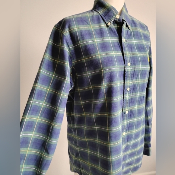 Ralph Lauren Oxford Cloth Preppy Button Down Shirt Blue Plaid Classic Size Med - Picture 5 of 12